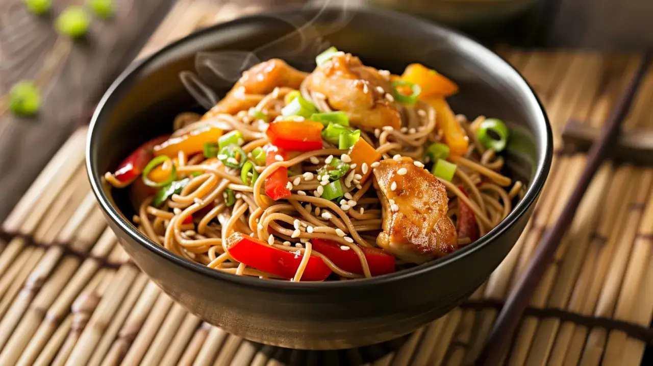 Azjatycki przysmak: makaron soba z kurczakiem - przepis na szybki obiad