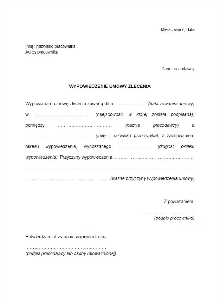 Jak napisać wypowiedzenie umowy zlecenia: 8 kluczowych kroków