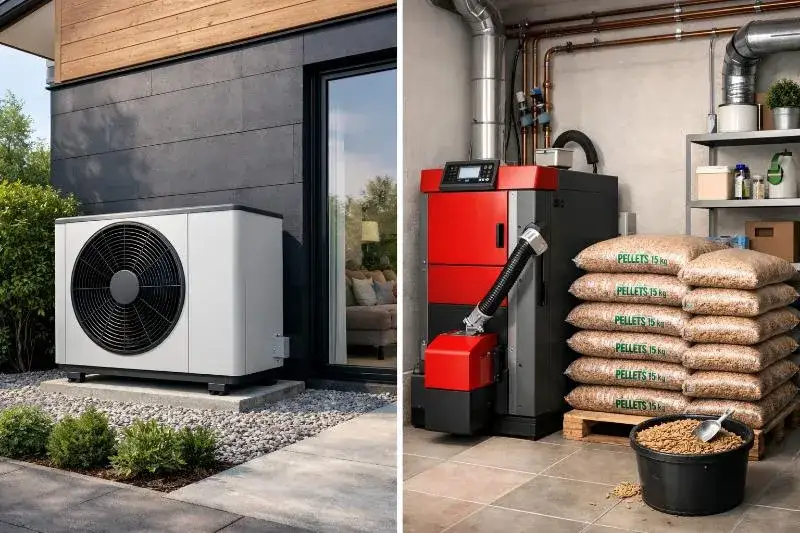 Porównanie instalacji pompy ciepła i kotła na pellet