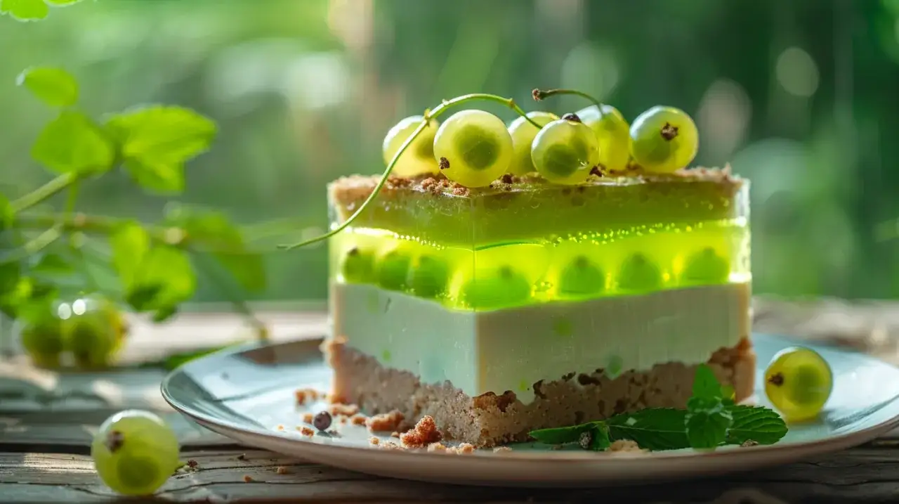 Ciasto z agrestem i galaretką: Orzeźwiający deser na upały. Pychota!