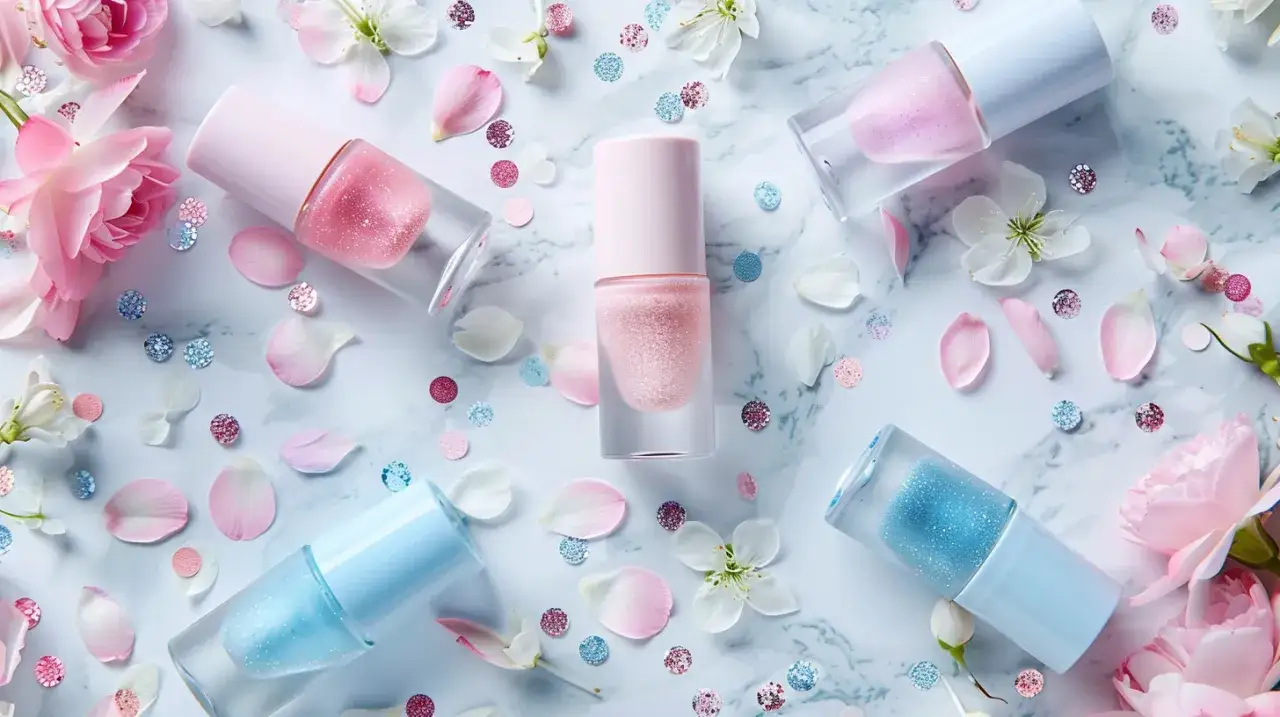 Niebiesko różowe paznokcie - romantyczny look na każdą okazję