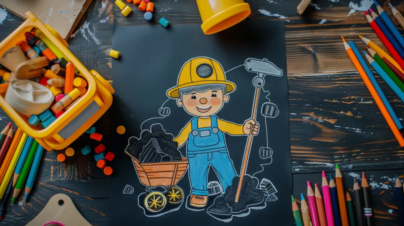 Darmowa kolorowanka z górnikiem do wydruku w A4 na Barbórkę