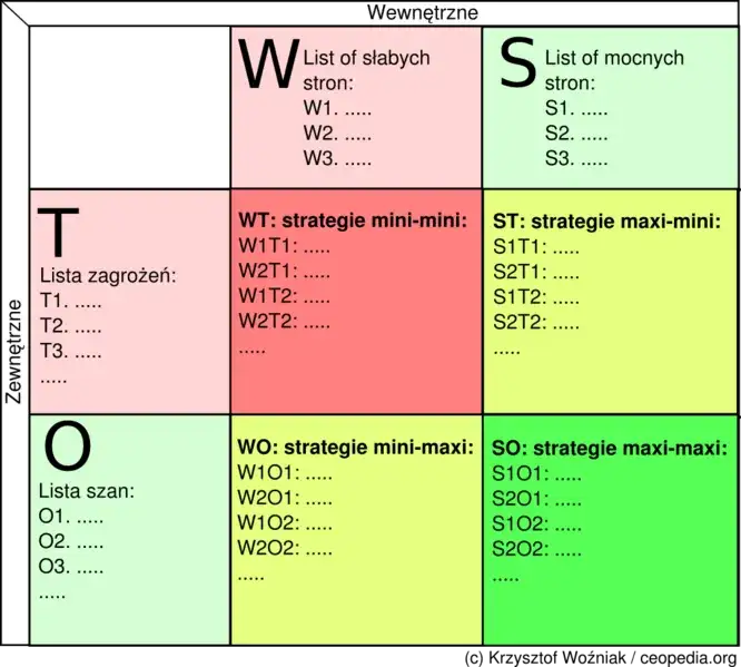 Analiza SWOT TOWS - praktyczny przykład z gotową strategią rozwoju