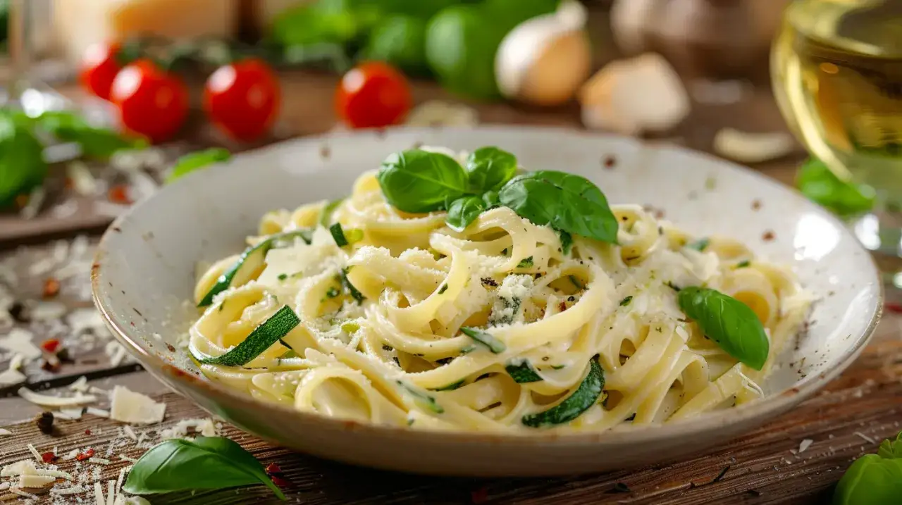 Kremowy makaron z cukinią w sosie śmietanowym: letni obiad w 15 minut