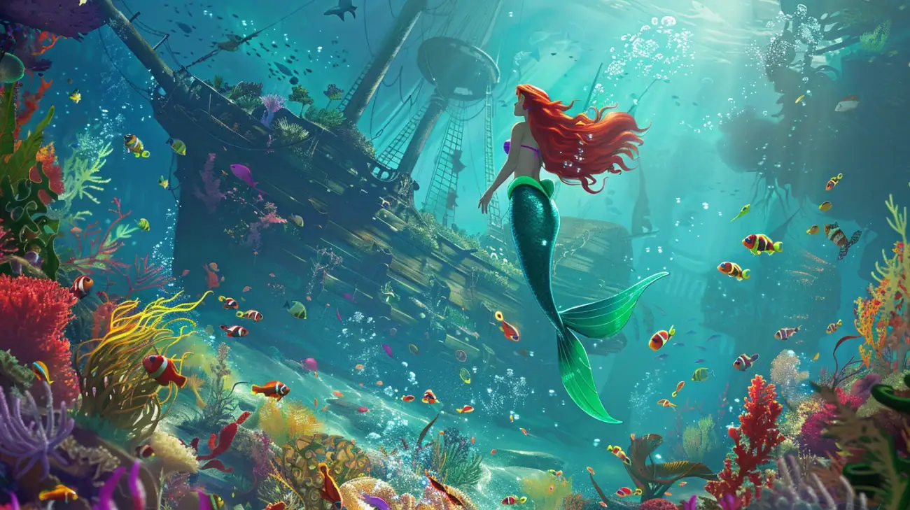 Kolorowanka z Arielką: Pokoloruj podwodny świat uroczej małej syrenki