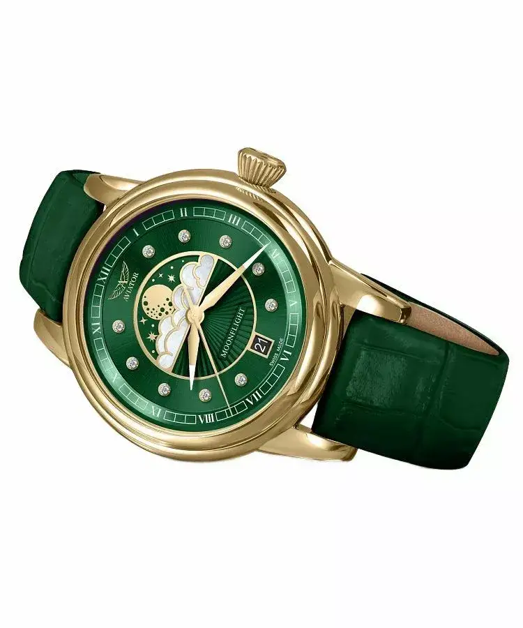 Zegarek damski Aviator Moonflight Diamonds Limitowana PL Edycja 100 sztuk V.1.33.1.391.4-PL
