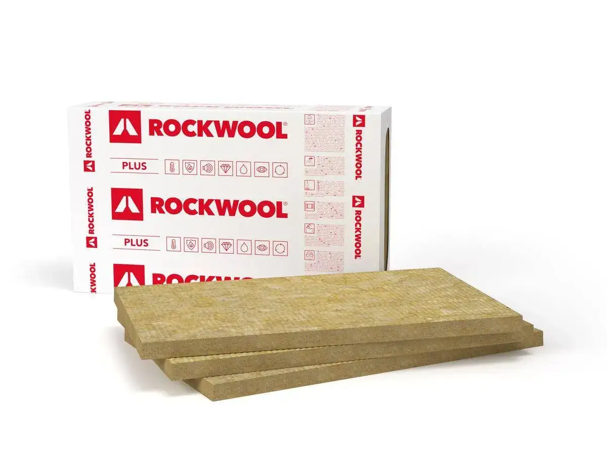 Płyty z wełny mineralnej Rockwool Plus. Idealne do izolacji, zapewniają optymalną szerokość wełny mineralnej dla Twojego domu.