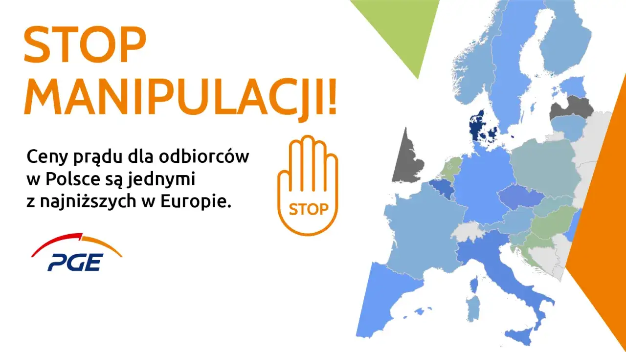 STOP MANIPULACJI! Ceny prądu dla odbiorców w Polsce są jednymi z najniższych w Europie. Mapa Europy pokazuje zróżnicowane ceny prądu.