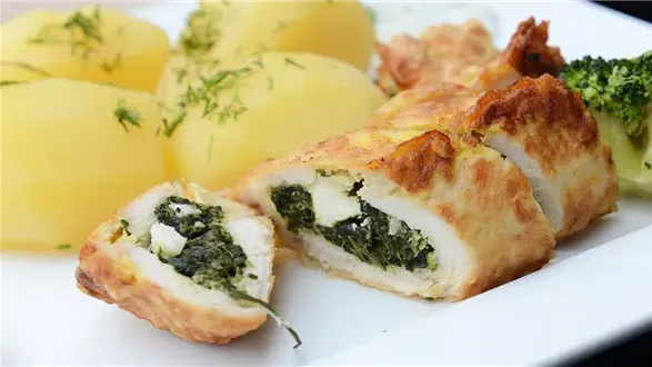 Roladki z kurczaka ze szpinakiem