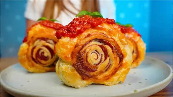 Wytrawne rollsy z salami i sosem pomidorowym