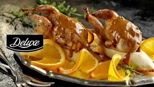 Przepiórka w musztardzie i pomarańczach