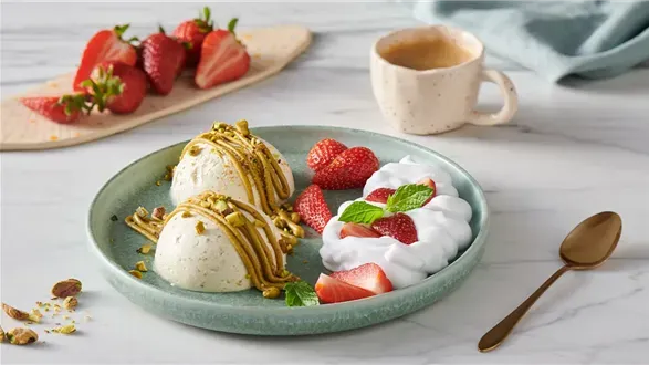 Pistacjowe semifreddo z ricottą