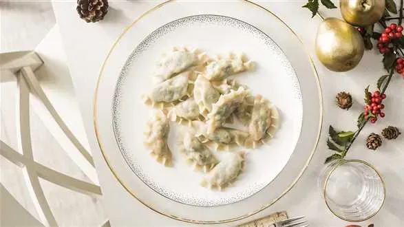 Pierogi ze szpinakiem i krewetkami