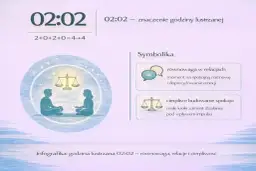 Godziny anielskie 02:02 symbolizują równowagę w relacjach i cierpliwe budowanie spokoju.