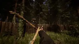 Gracz celuje z łuku w potwory w lesie. Zastanawiasz się, ile kosztuje Sons of the Forest na Steam?