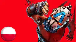 Postać z gry Borderlands 2 z polską flagą.