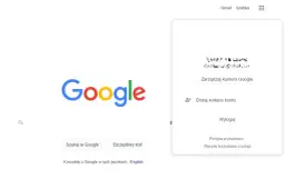Menu konta Google z opcją "Wyloguj", pokazujące jak wylogować się z konta Google.