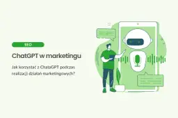 Ilustracja pokazuje, co potrafi ChatGPT w marketingu: człowiek korzysta z telefonu, na którym widać chatbota i mikrofon.