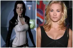 Miranda Lawson z Mass Effect obok aktorki Yvonne Strahovski.
