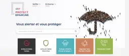 Le site AMF Protect Épargne aide à se protéger contre une arnaque placement financier. Une foule forme un parapluie protecteur.