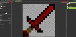 Tworzenie własnego moda do Minecrafta zaczyna się od edycji tekstur, jak ten czerwony miecz.