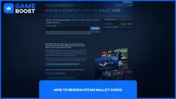 Miejsce, gdzie wpisać kod Steam, aby zasilić portfel. Widoczny jest formularz do wprowadzania kodu i przycisk "Continue".
