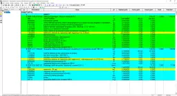 KNR: lista materiałów budowlanych, w tym elektrody stalowe do spawania, blacha, tlen i acetylen.