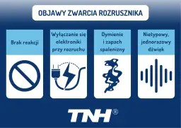 Objawy zwarcia rozrusznika: brak reakcji, wyłączanie elektroniki, dymienie, zapach spalenizny, nietypowy dźwięk. Może to być problem z immobilizerem.