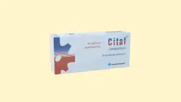 Opakowanie leku Cital, zawierające 30 tabletek powlekanych citalopramu 20 mg.