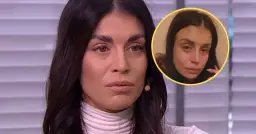 Magdalena Stępień w zbliżeniu, z mniejszym zdjęciem w kółku, gdzie widać jej smutną twarz.