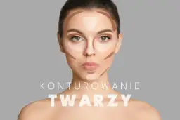 Modelka z zaznaczonymi cieniami i rozświetlaczami do konturowania twarzy.