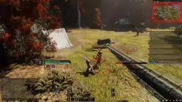 W grze tera, gracze walczą z bandytami w lesie. Jeden z nich, Highwayman Raider, jest atakowany.