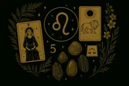 Symbol Lwa, karty tarota i kamienie szlachetne. 21 sierpnia znak zodiaku.