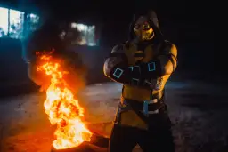 Scorpion w płomieniach, jak z najlepszych filmów na podstawie gier.