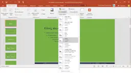 Jak zmienić czcionkę w całej prezentacji PowerPoint: wybór czcionki Corbel z listy rozwijanej w widoku wzorca slajdów.