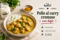 Delicioso pollo al curry cremoso con arroz blanco, decorado con perejil fresco. Un plato reconfortante y lleno de sabor.