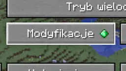 Przycisk "Modyfikacje" w menu gry Minecraft, który jest pierwszym krokiem, jak zainstalować mody do Minecraft.