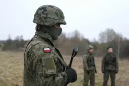Żołnierz w kamuflażu, z polską flagą na ramieniu, gotowy do służby. Czy to zapowiedź podwyżki w wojsku w 2026 roku?