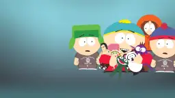 Postacie z South Park, w tym Kyle, Cartman, Kenny i Stan, w strojach z lekcji WF. To klasyczny south park dub!