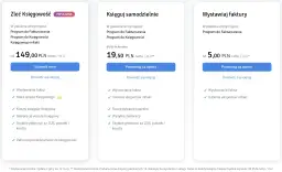 Oferty b2b: Zleć księgowość od 149 zł netto/m-c, księguj samodzielnie od 19,50 zł netto/m-c, wystawiaj faktury od 5 zł netto/m-c.