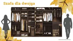 Elegancki projekt szafy do sypialni dla dwojga, z miejscem na ubrania i akcesoria.