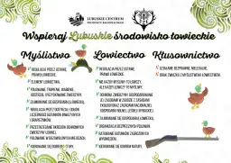 Ilustracja wyjaśnia, dlaczego myśliwi polują, przedstawiając zasady myślistwa i łowiectwa, a także negatywne aspekty kłusownictwa.
