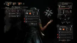 Ekspedycja 33: postać LUNE, poziom 15, z ekwipunkiem Lighterim. Widok interfejsu gry RPG.