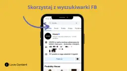 Jak znaleźć fanpage na Facebooku? Wpisz nazwę marki w wyszukiwarkę FB, a zobaczysz wyniki, w tym oficjalny profil HOUSE.