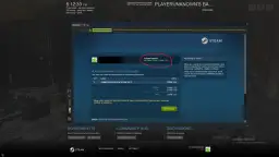 Okno zakupu na Steam pokazuje, jak zmienić sposób płatności na Steam, aktualnie używany jest portfel Steam.