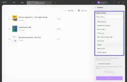 Jak zamienić PDF na Word? Wybierz format wyjściowy "Word (.docx)" w programie do konwersji plików.