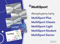 Karty MultiSport Plus, Classic, Light, Student i Senior na jasnym tle.