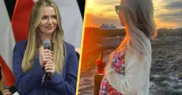 Andrzej Wierzbicki z żoną i dziećmi cieszy się zachodem słońca. Kobieta w ciąży z drinkiem na plaży.