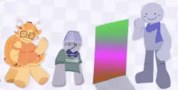 Postacie z Roblox: słodki stworek, smutny spud, i uśmiechnięty chłopak. Co to znaczy NPC w Roblox?