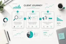 Schemat podróży klienta w digital marketingu: od wyszukiwania (SEO, AI Overviews) do konwersji (kampanie płatne). Analiza ruchu i kosztów.